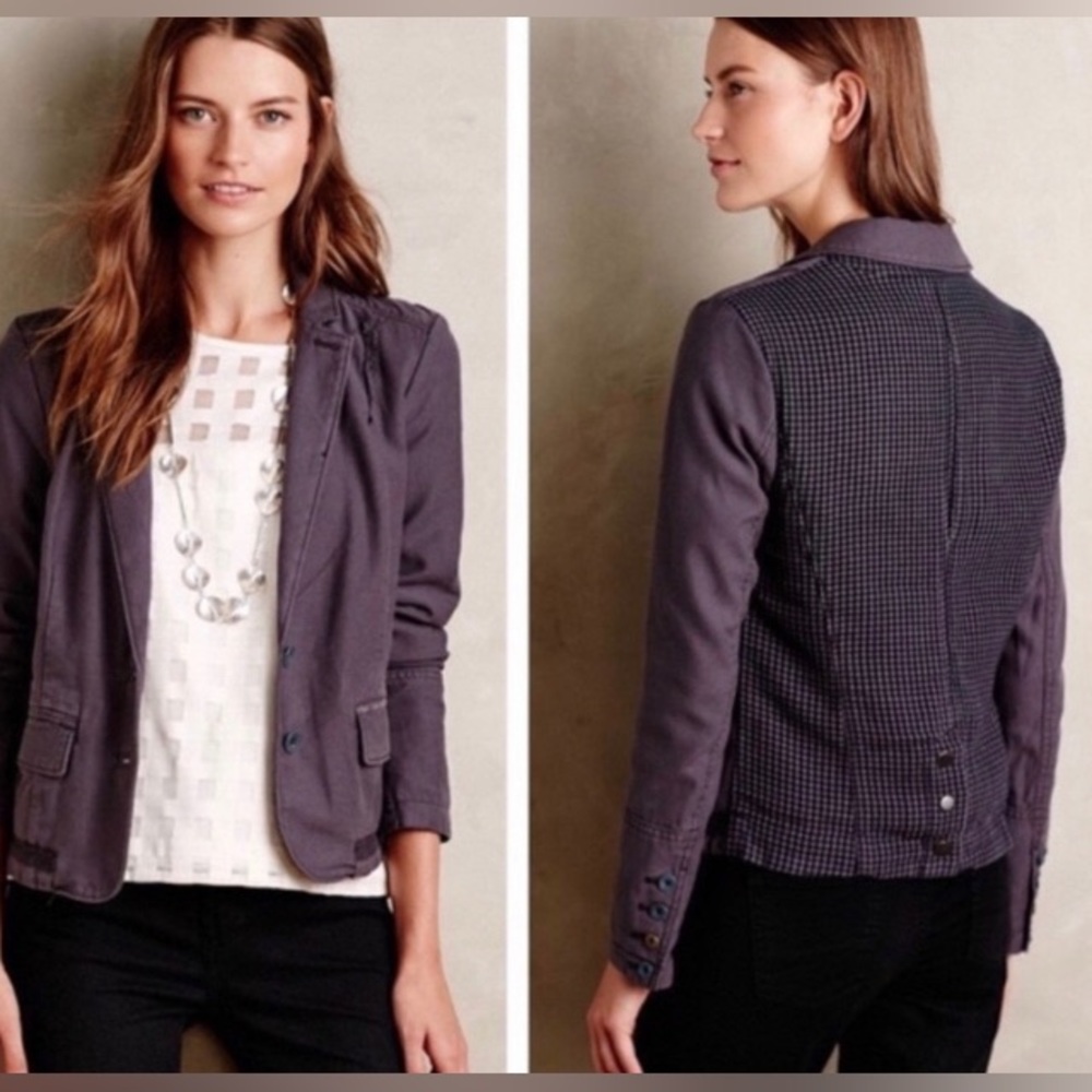 Anthro Hei Hei Women’s Delane Plaid Blazer Jacket Size 10